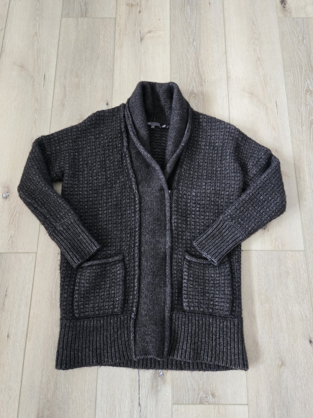 Vince Women's Wool Yak Blend Taupe Cardigan Zipper Front SZ Small